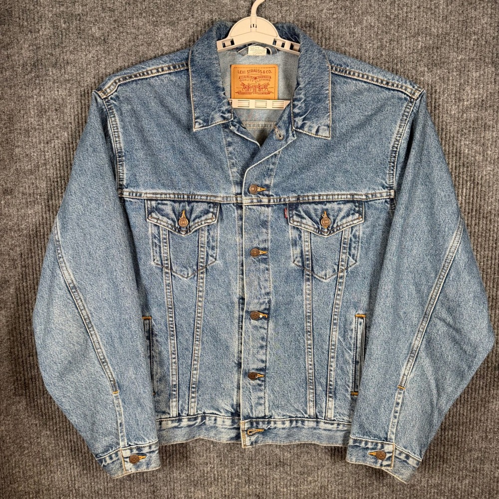 Vintage 1999 Levis Denim Trucker‎ Jacket Mens L Made USA 90s Heritage Timeless